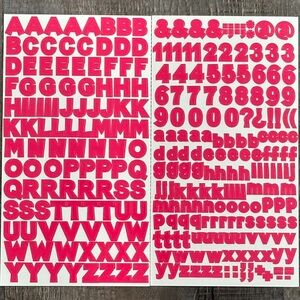 💞 New Pink Alphabet Letter Scrapbook Craft Stickers